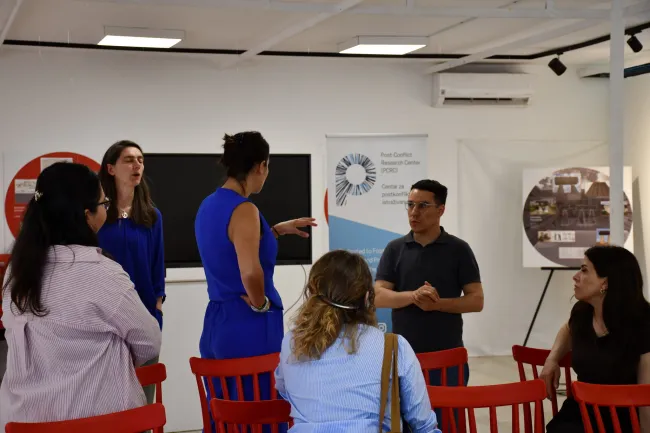 Workshop on arts-based practices. Photo by: Colton Harrington, PCRC
