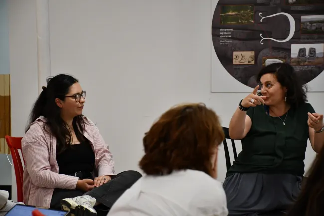 Workshop on arts-based practices. Photo by: Colton Harrington, PCRC