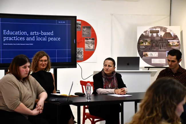 Workshop on arts-based practices. Photo by: Colton Harrington, PCRC