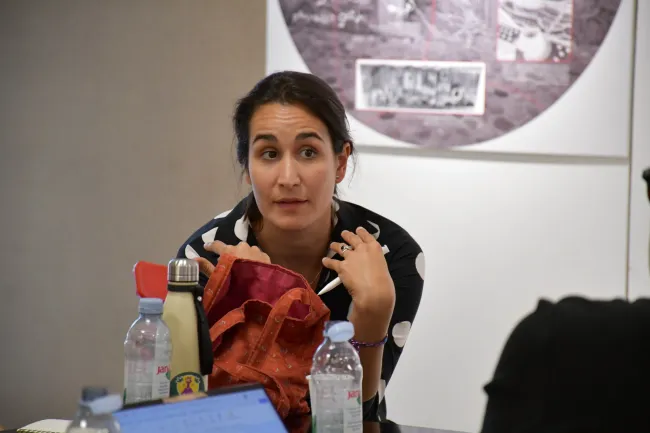 Workshop on arts-based practices. Photo by: Colton Harrington, PCRC