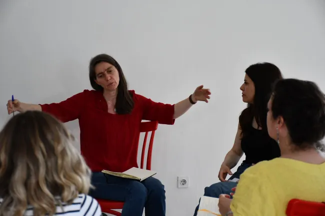 Workshop on arts-based practices. Photo by: Colton Harrington, PCRC