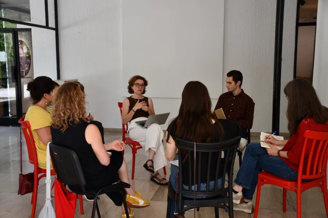 Workshop on arts-based practices. Photo by: Colton Harrington, PCRC