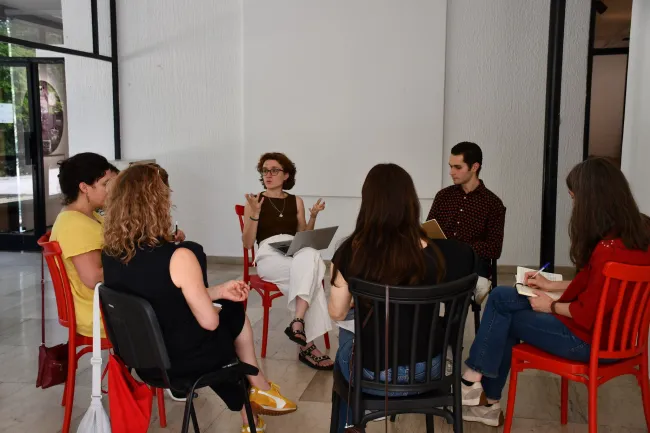 Workshop on arts-based practices. Photo by: Colton Harrington, PCRC